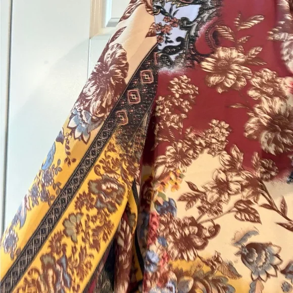 Chacha Vente Boho Paisley Tie Neck High Low Tunic Blouse Size M - Picture 8 of 16